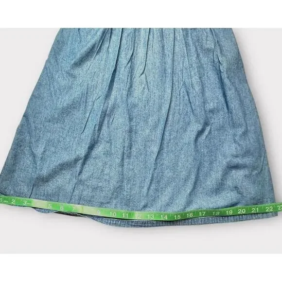 Old Navy Girls Chambray Dress Sleeveless Ruffle Med Wash Blue Knee Length Size M - Picture 10 of 13